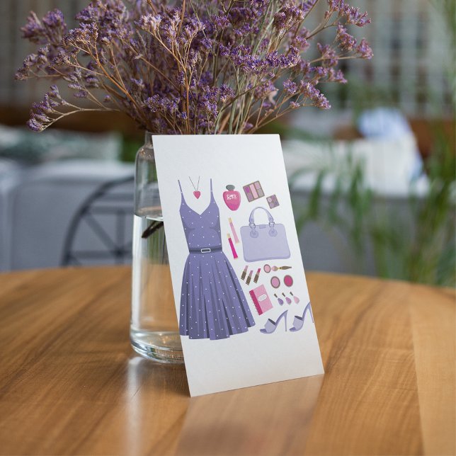 Girly Lavender Purple Fashion Set Invitation (Creator Uploaded)