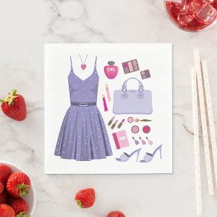 Girly Lavender Purple Fashion Set Napkins