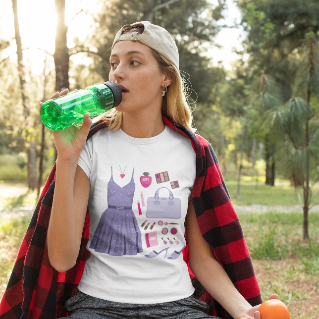 Girly Lavender Purple Fashion Set T-Shirt (Creator Uploaded)