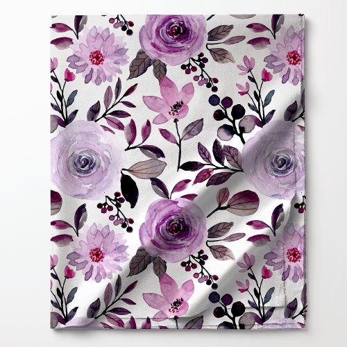 Custom Fabric 13 Girly Lavender Purple Roses Watercolor Floral Fabric