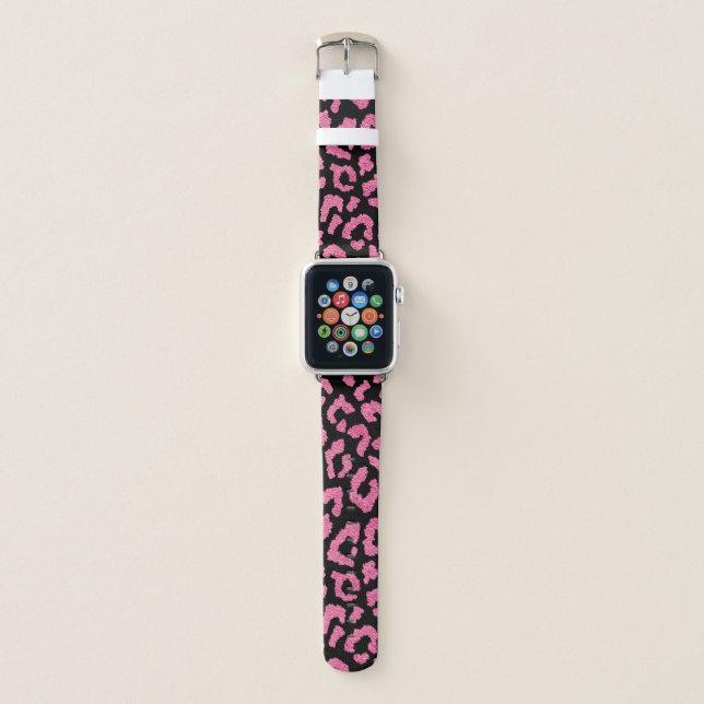 Girly Leopard Animal Print Pattern Apple Watch Band (Front)