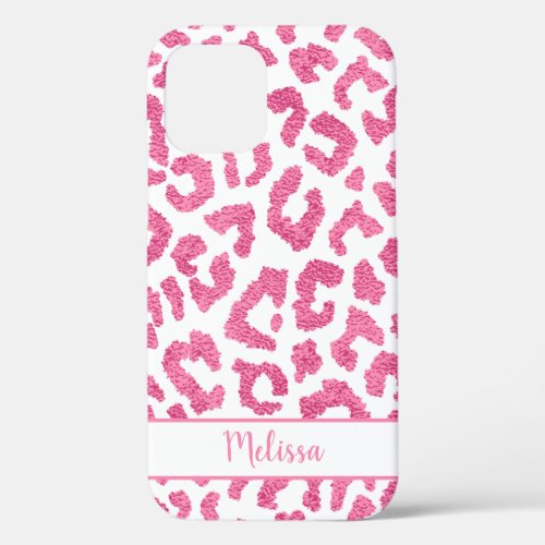 Girly Leopard Animal Print Pattern Personalized iPhone 12 Case