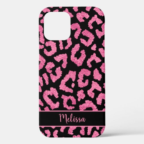 Girly Leopard Animal Print Pattern Personalized iPhone 12 Case