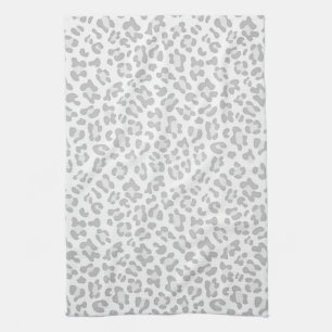 Girly Leopard Animal Print Silver Chic Towel
