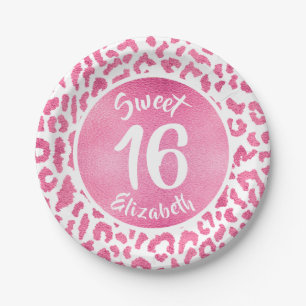 Girly Leopard Birthday Party Paper Plates