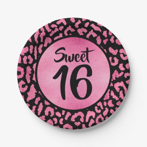 Girly Leopard Birthday Party Paper Plates