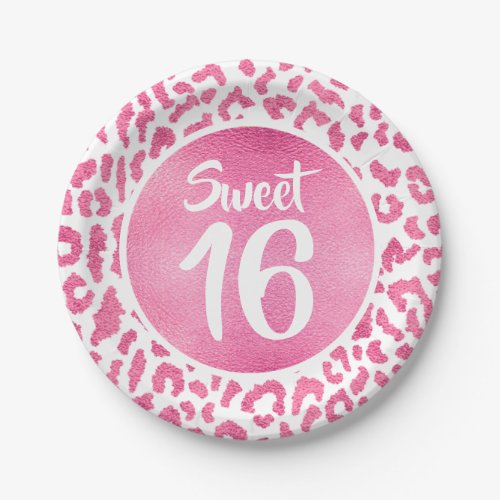 Girly Leopard Birthday Party Paper Plates