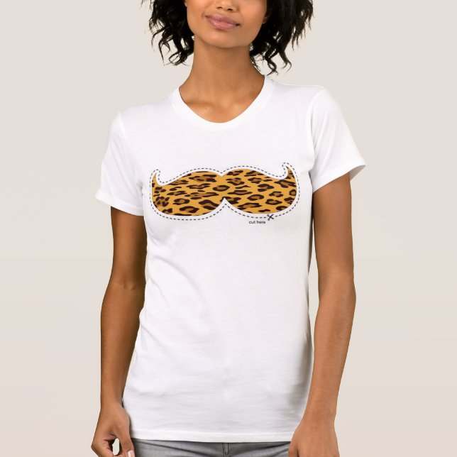 girly leopard mustache T-Shirt (Front)