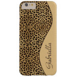 Girly Leopard Pattern Ornate Monogram Barely There Iphone 6 Plus Case at Zazzle