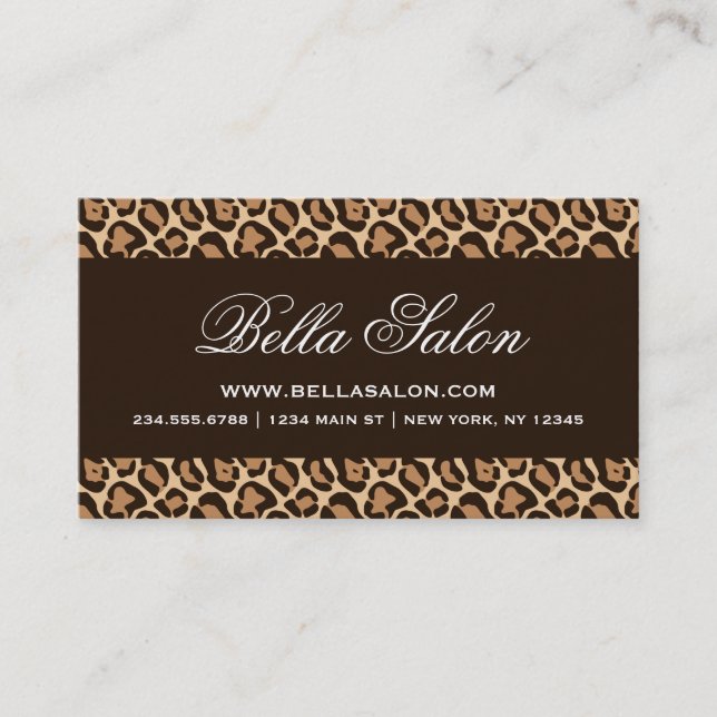 Girly Leopard Print Business Card (Front)