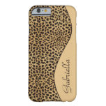 Girly Leopard Print Monogram Artistic Cutout Barely There Iphone 6 Case at Zazzle