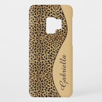 Girly Leopard Print Monogram Case-mate Samsung Galaxy S9 Case by Case_by_Case at Zazzle