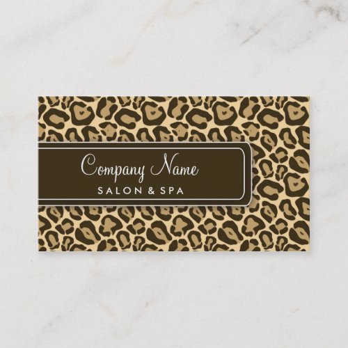 Girly Leopard Salon Business Cards
