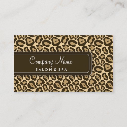 Customizable Girly Leopard Salon Business Cards