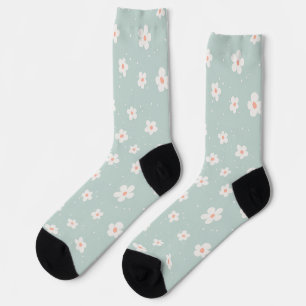Girly light blue watercolor floral Cute Socks