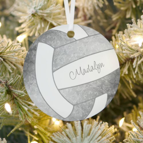 girly light gray keepsake sports gifts volleyball metal ornament