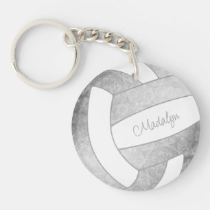 girly light gray sports gifts volleyball keychain
