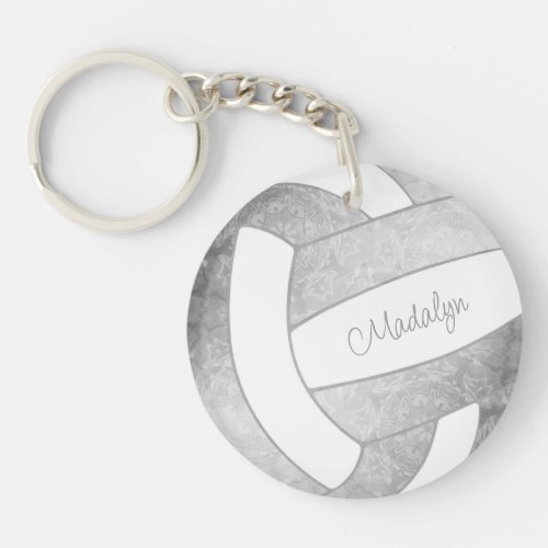 girly light gray sports gifts volleyball keychain