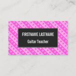 [ Thumbnail: Girly Light Pink & Dark Pink Heart Stripes Pattern Card ]