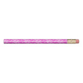 Girly Light Pink & Dark Pink Heart Stripes Pattern Pencil (Back)