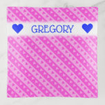 [ Thumbnail: Girly Light Pink & Dark Pink Heart Stripes Pattern Trinket Tray ]