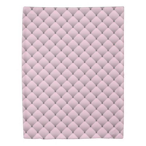 Girly Light Pink Faux Quilted Diamond Pattern Duvet Cover