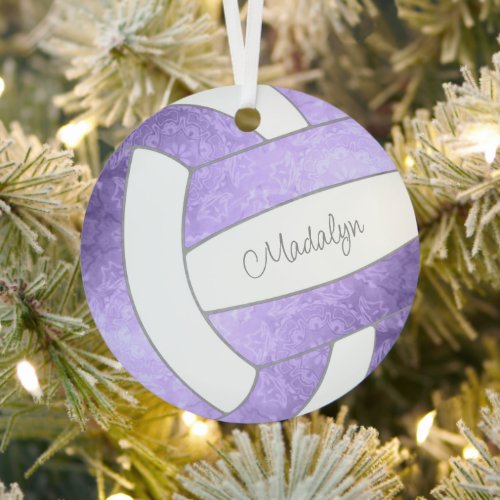 girly lilac purple keepsake volleyball metal ornament