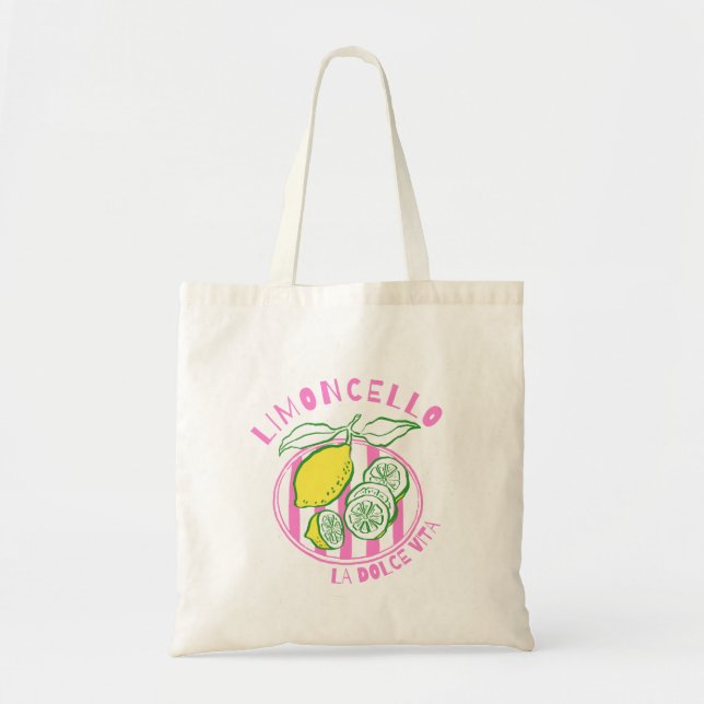 Girly Limoncello– La Dolce Vita Pink Tote Bag (Front)