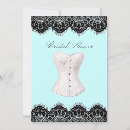 Girly Lingerie party vintage corset bridal shower Invitation