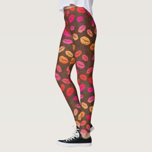 Girly Lips Lipstick Kisses Leggings