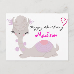 Girly Llama Custom Postcard