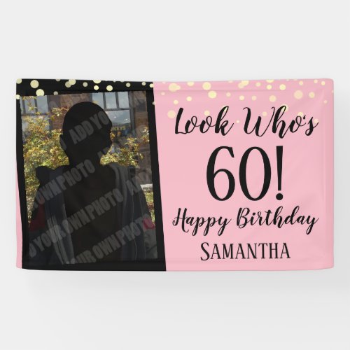 Girly Look Whos 60 Confetti Birthday Banner