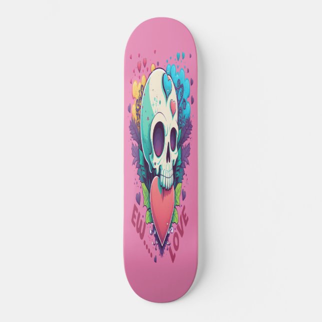 Girly Love Heart Birthday Theme Skateboard (Front)