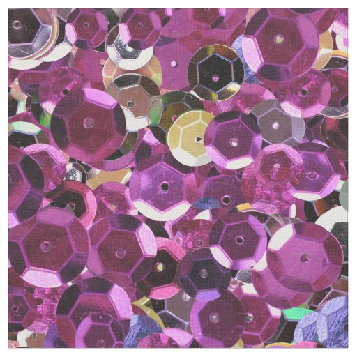 Girly Magenta Pink Faux Sequins Fabric