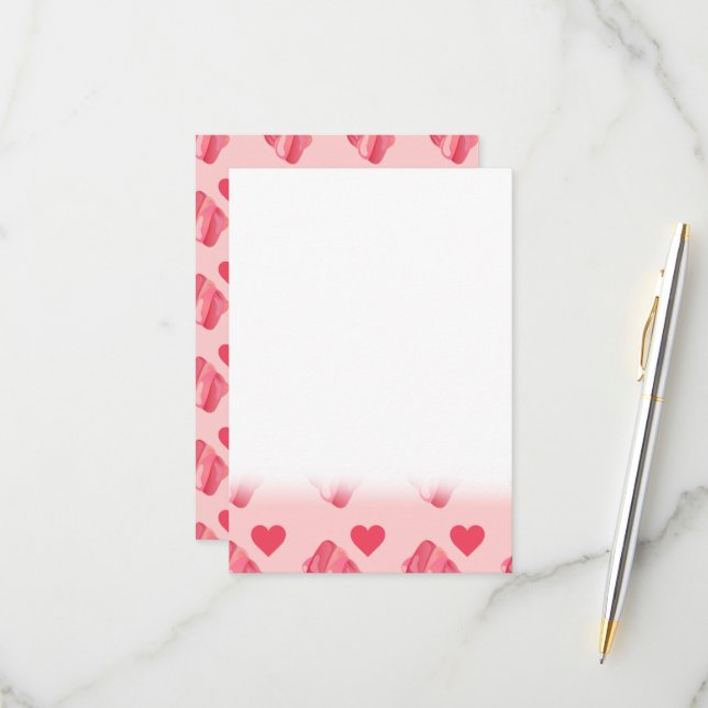 Girly Marshmallows Pink Heart Candy Valentines Day RSVP Card (Front/Back In Situ)