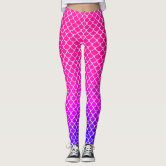 Pastel Diamond Pattern Mermaid Blue Green Pink Leggings