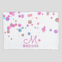 Girly Mermaid Glitter & Foil Confetti Monogram Pillow Case