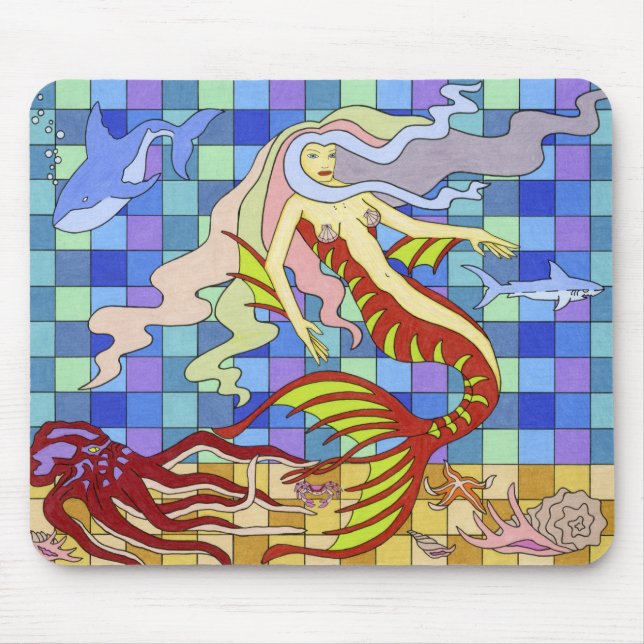 girly  mermaid mouse pad (Front)