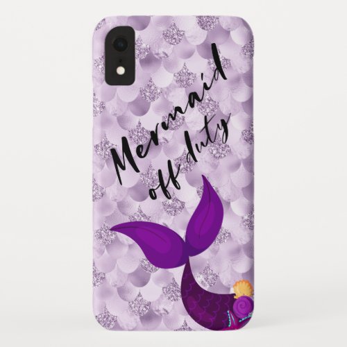 Girly Mermaid Off Duty Lavender Purple Tail Scales iPhone XR Case