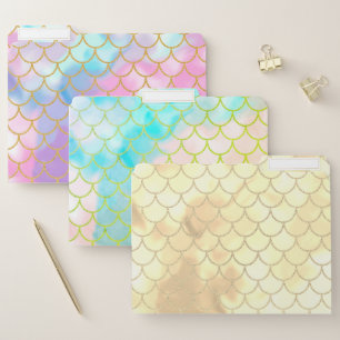 Girly Mermaid Scales Glitter Mix n Match File Folder