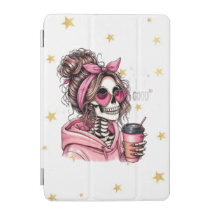 Girly Messy Bun Skeleton Heart Sunglasses Pink Aes iPad Mini Cover