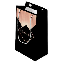 Girly Metallic  Modern Cool Rose Gold Obsession Small Gift Bag