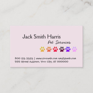 Girly Miami Paws, Pet Sitter, Pet Groomer, Vet Business Card