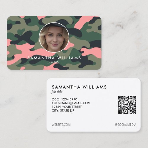 Girly Military Army QR Photo