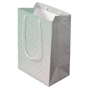 Girly Mint Aqua Peach Glam Dots Medium Gift Bag