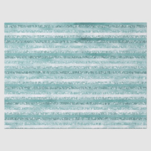 Girly Mint Glitter Glam Stripes Birthday Tissue Paper