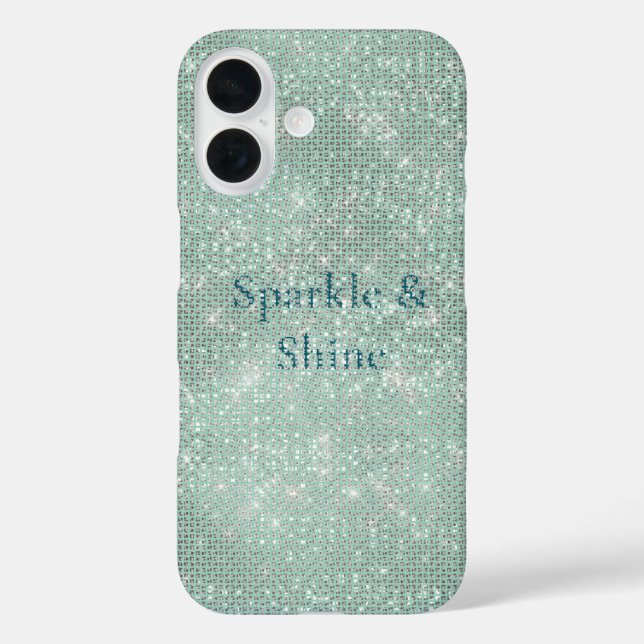 Girly Mint Glitzy Sparkle  Case-Mate iPhone Case (Back)