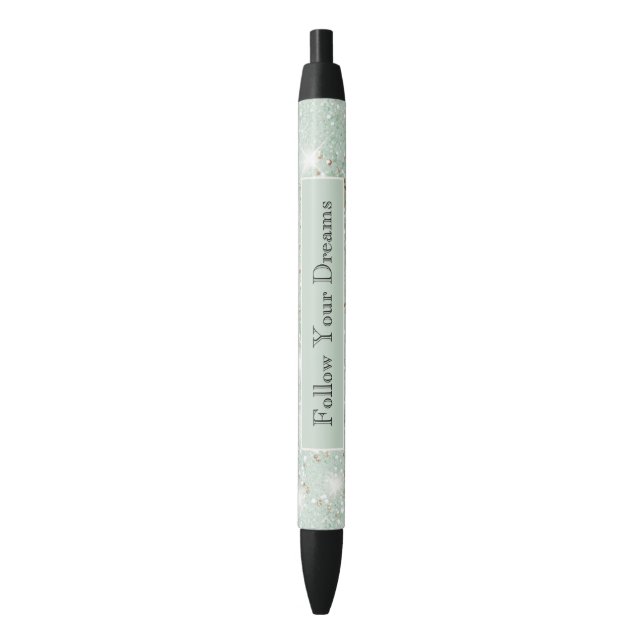 Girly Mint Green Glitter Dreams Pen (Front Vertical)