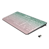 Girly Mint Green Glitter Sparkles Pink Ombre Name Wireless Keyboard (Angled)