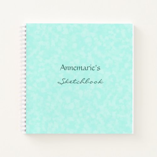 Girly Mint Green Personalized Sketchbook Notebook